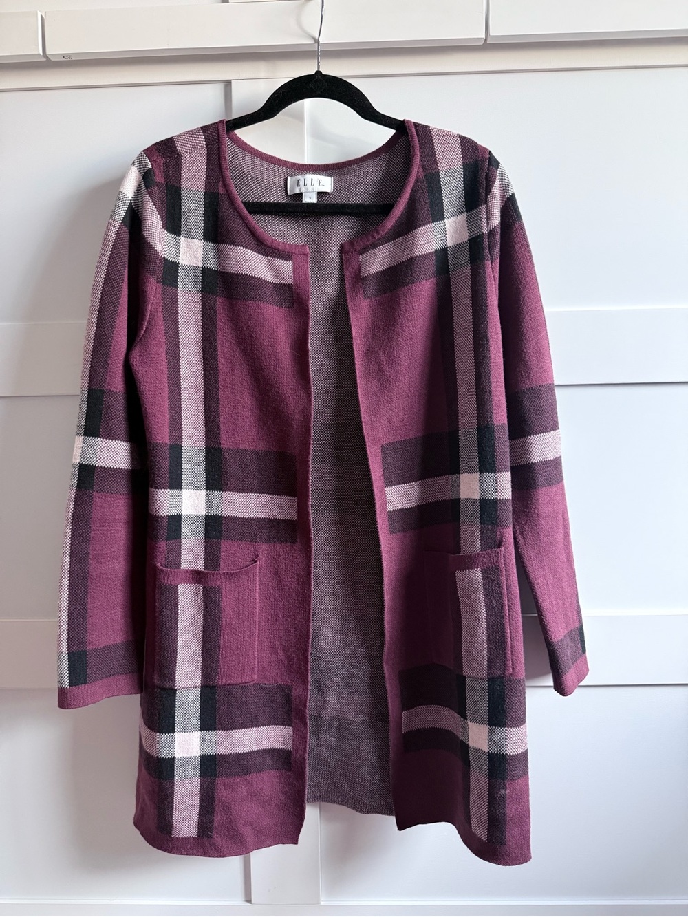 Elle Plum and Light Pink Cardigan